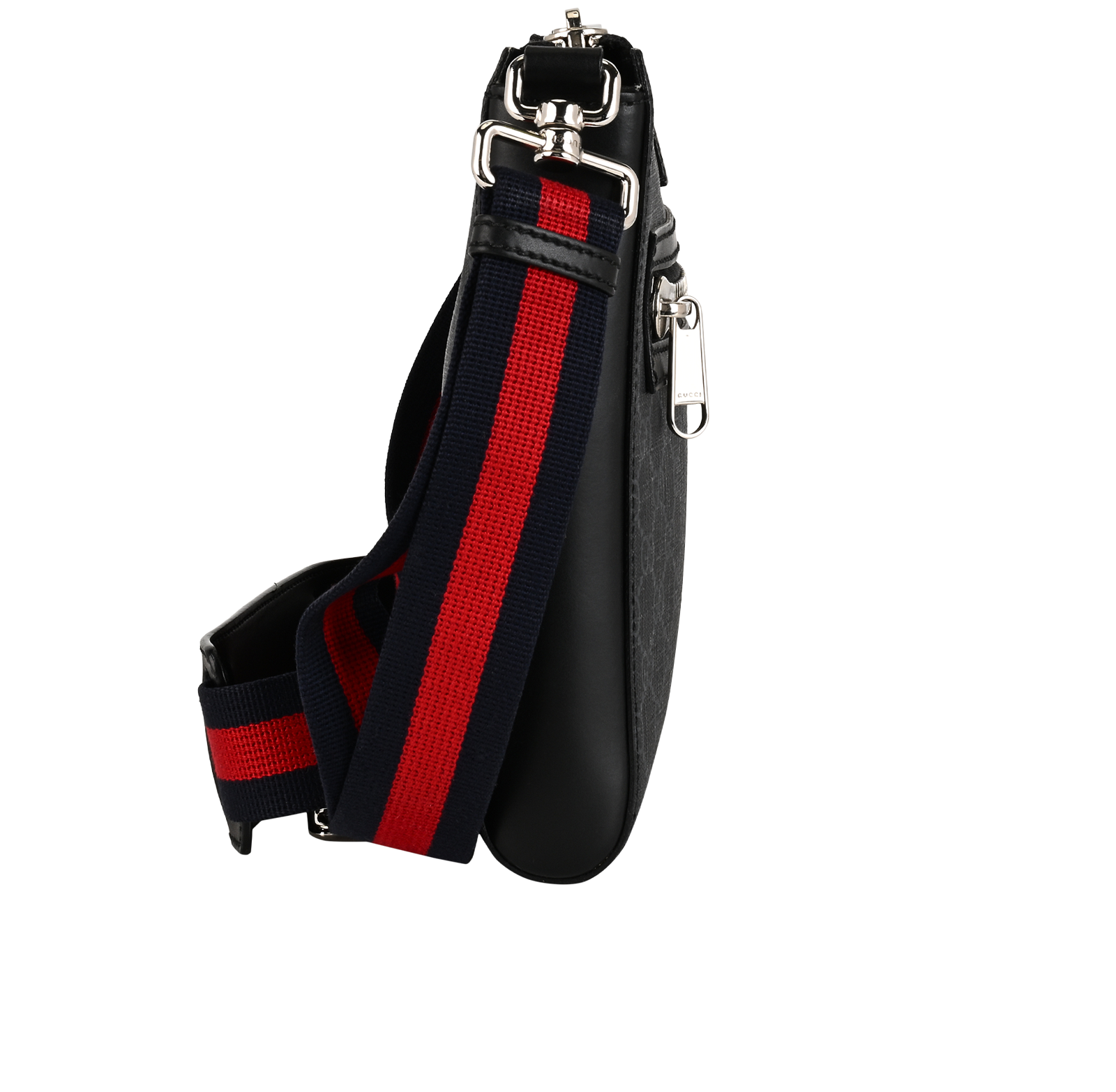 GG Supreme Messenger, &pound;450, Handbags, Black, Canvas, Side view